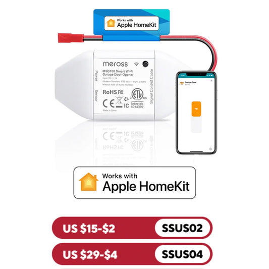 Meross HomeKit Smart WiFi Garage Door Opener WiFi Sensors Controller Remote Control Support Alexa Google Assistant SmartThings