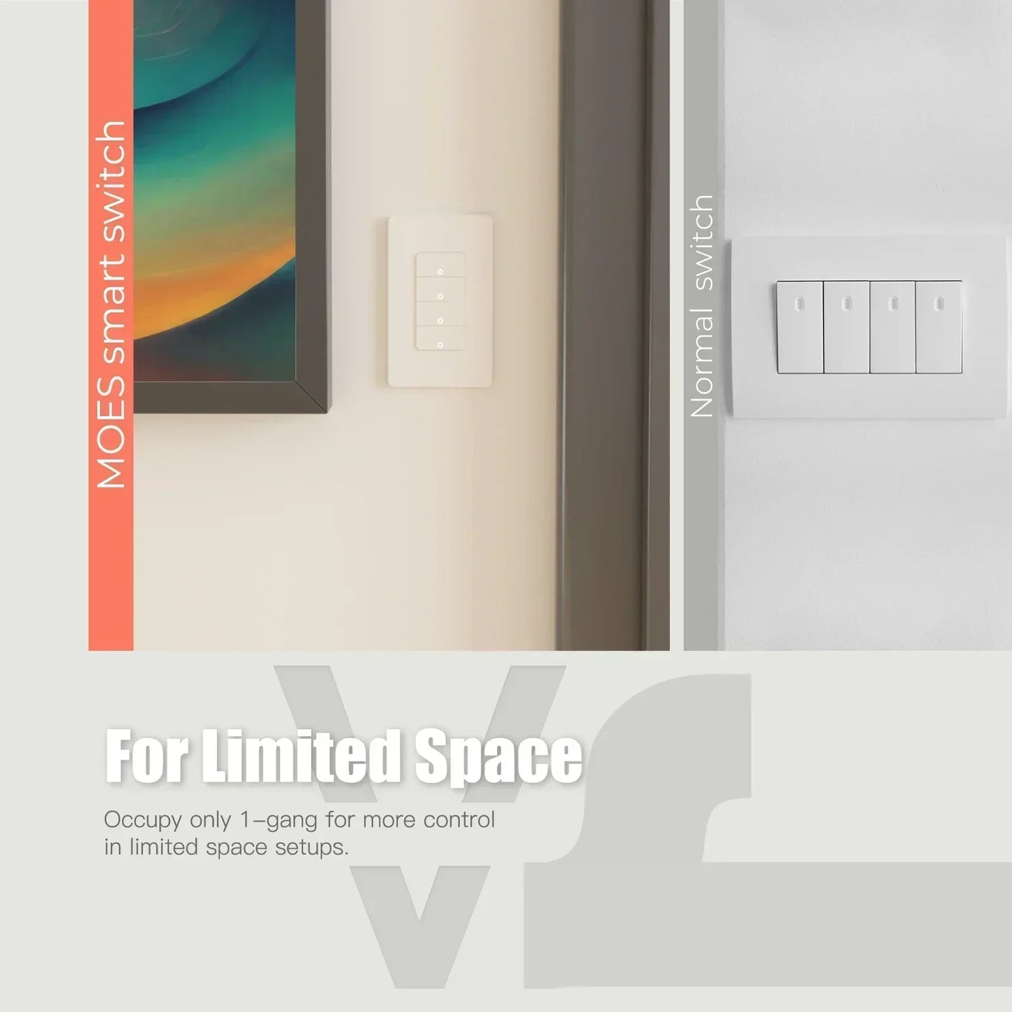 MOES Tuya ZigBee Smart Light Switch US Push Button Wall Switch Work With Alexa Google Home Neutral Wire/No Neutral Wire Required