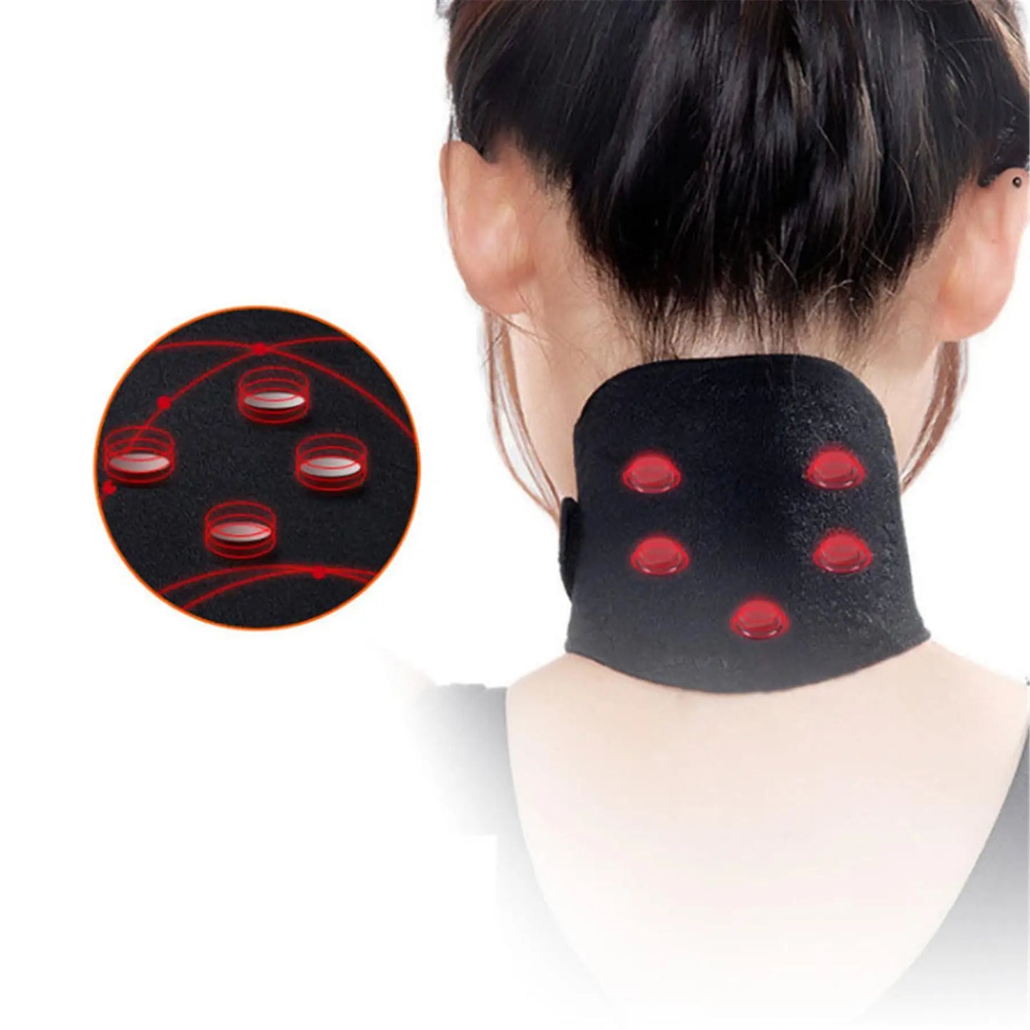 1PC Tourmaline Self-heating Neck Brace Belt Magnet Neck Support Massager Spontaneous Heating Protector Health Care Men Women