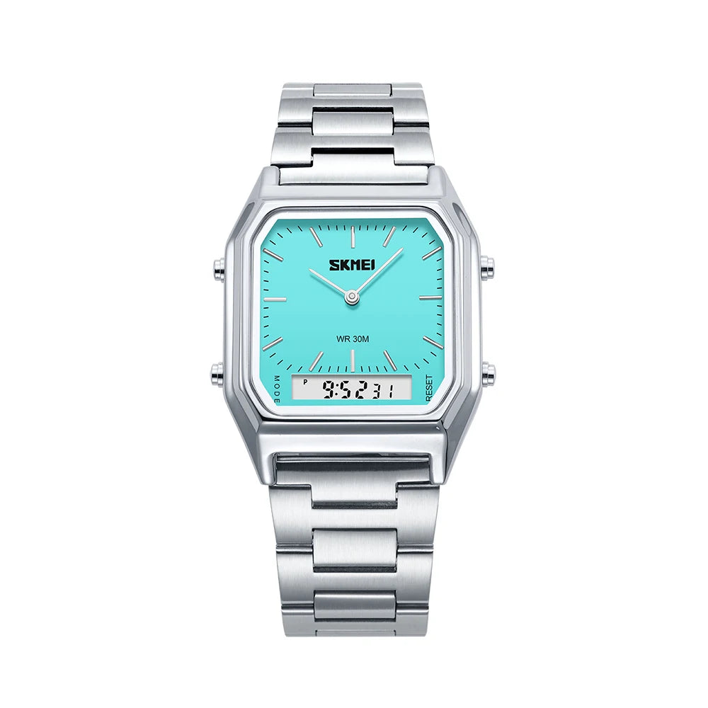 SKMEI Dual Time Display Digital Electronics Watches Luminous Watch For Men Women Students Fashion 3Time Waterproof Wristwatches