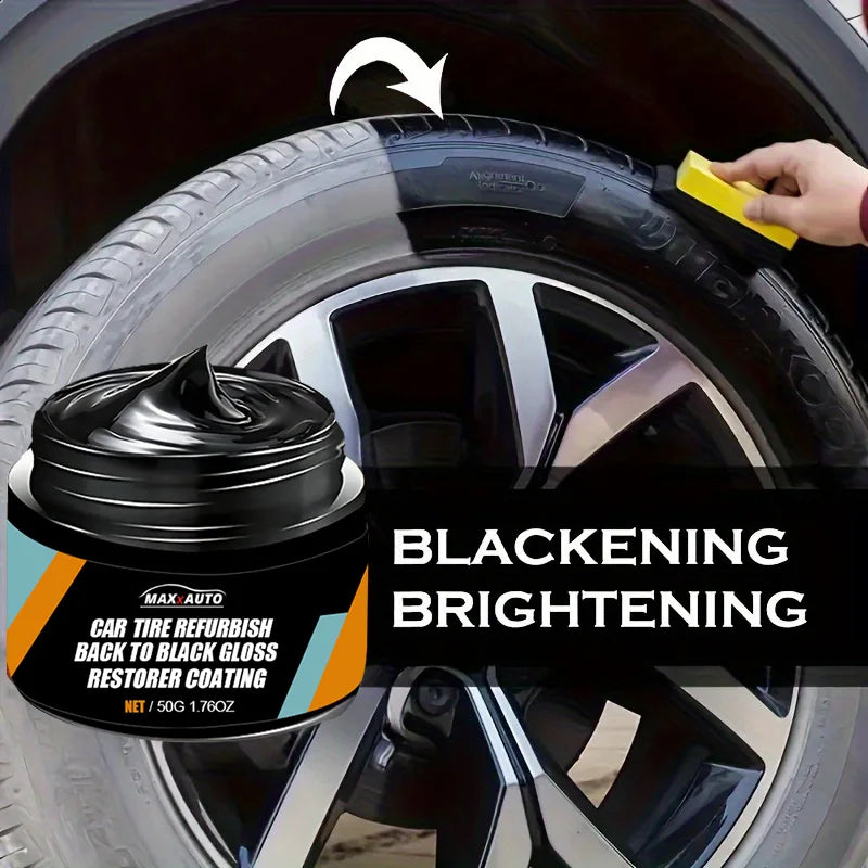 Car Tire Repair Kit & Panel Renewal Wax Coating Agent Car Plastic Back To Black Shine Gloss Long-Lasting Tire Polish Wax