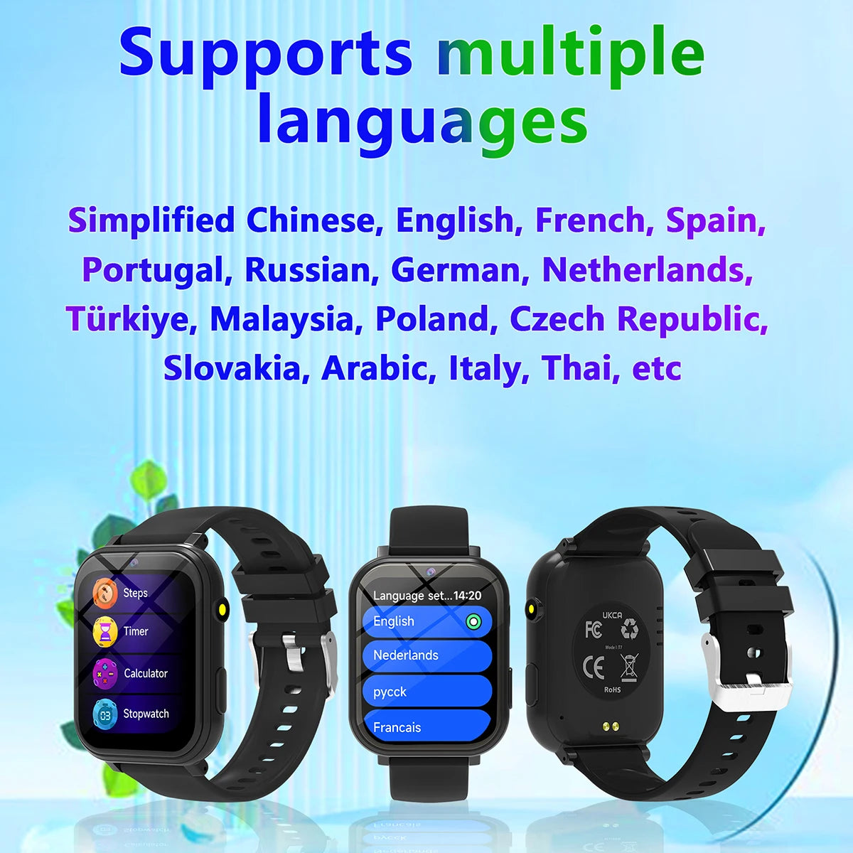 New Kids Smartwatch Games HD Front Camera Sleep Monitoring Flashlight Electronics Touch Screen Alarm Calculator Gift Boys Girls