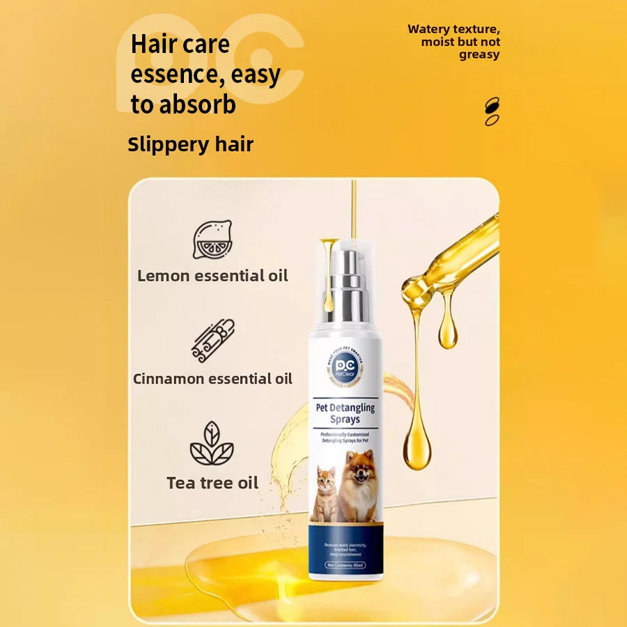 PetClear Pet Hair Detangling Care Spray 80ml - Efficient Solution for Tangled Fur Easy to Use