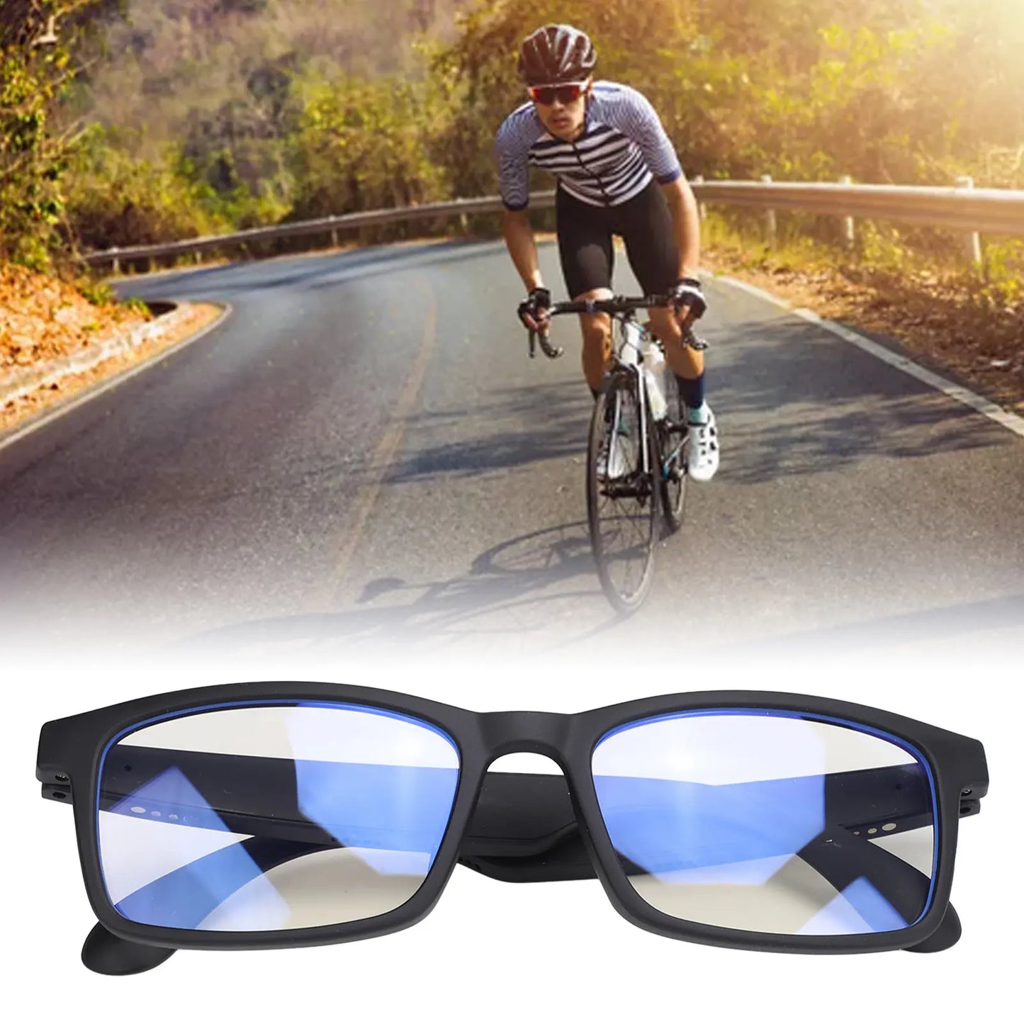 Bluetooth Sunglasses Smart Sound Glasses Blue Light Blocking Comfortable Wear Hands  Calling with Microphone for Running