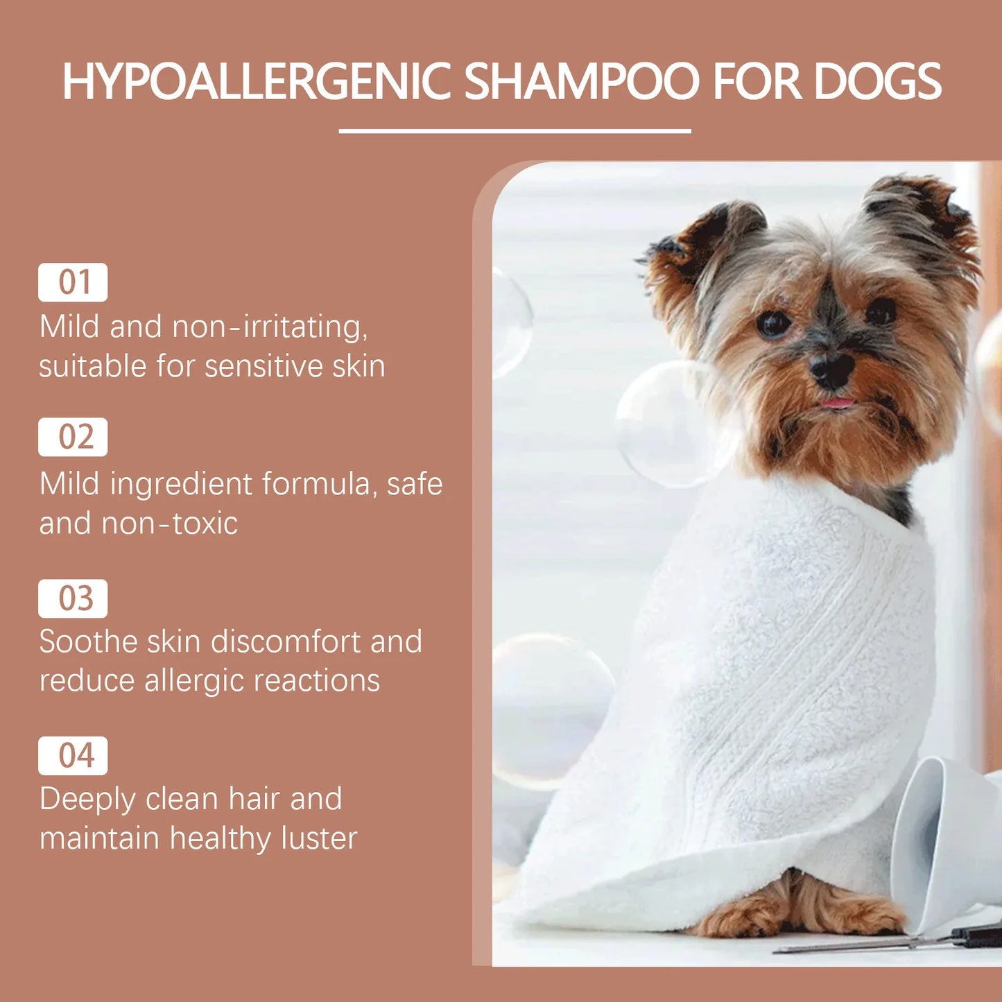 Dogs Cats Shampoo Fragrance Bath Wash Hair Softening Itchy Skin Relief Remove Mites Dirts Natural Moisturizing Pet Shower Gel