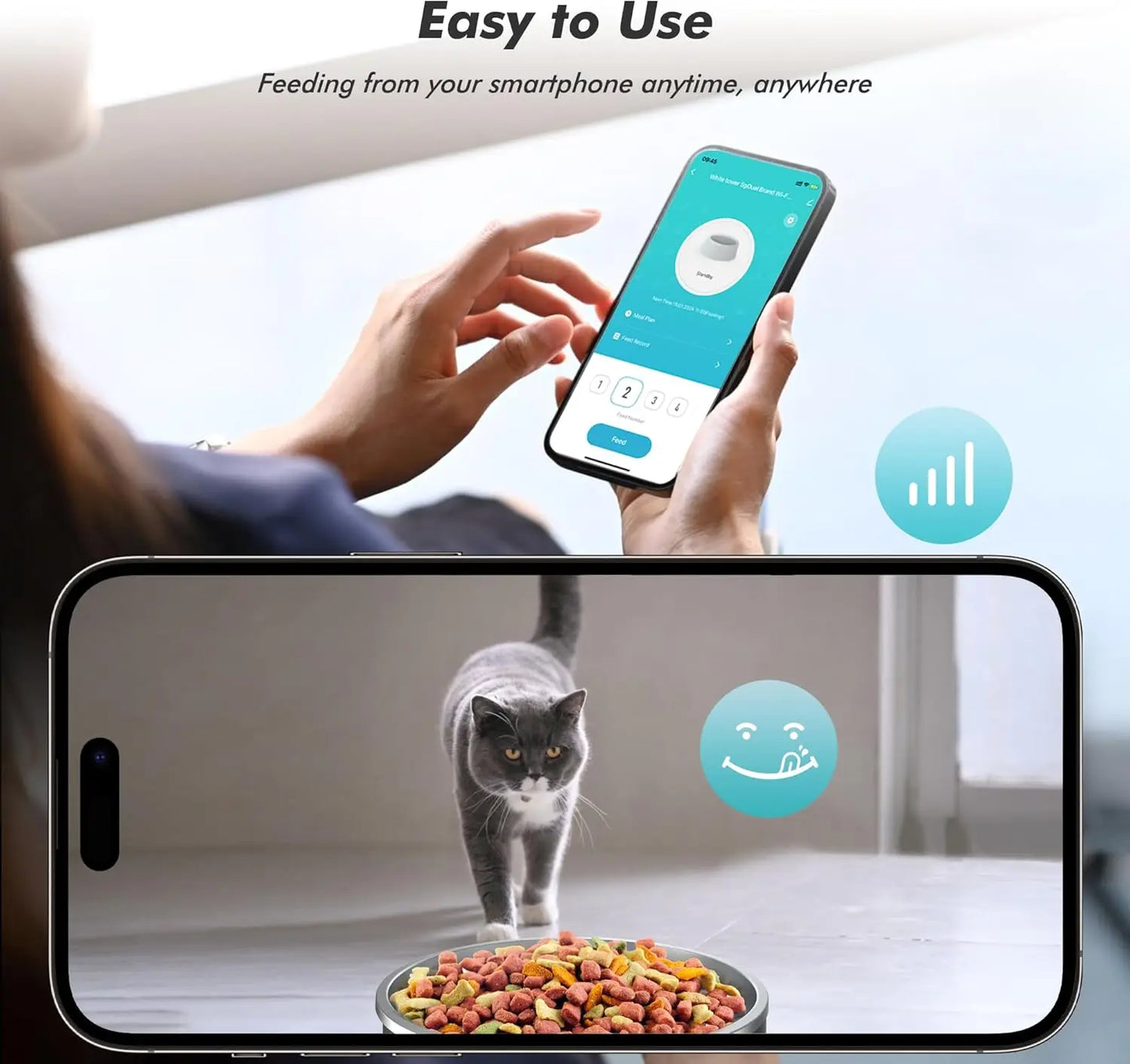 5L Smart Automatic Cat Feeders with 1080P HD Camera 5G WiFi Pet Feeder Tuya APP Control Automatic Cat Dog Food Dispenser Furpipi