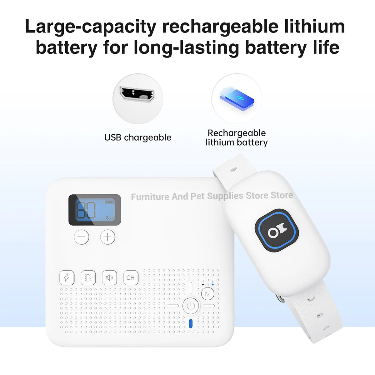 Pets Wireless Electronic Fence IPX7 Waterproof Wear Resistant Rechargeable Remote Control Electronic Fence Pet Training Collar