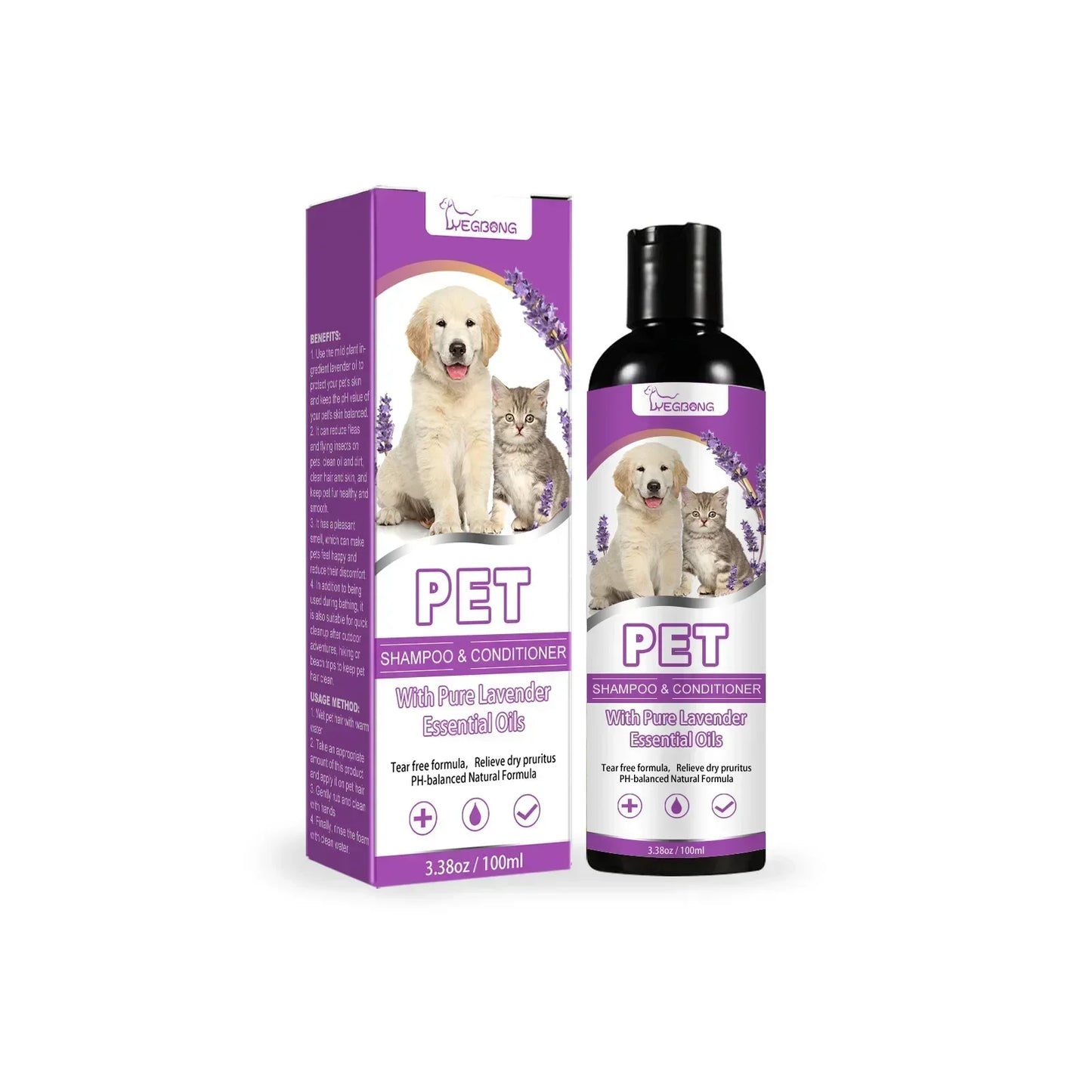 Pet Shampoo Flea Killer Hair Softening Relieve Itching PH Balanced Cleaning Natural Long-lasting Fragrance Mite Removal Dirt