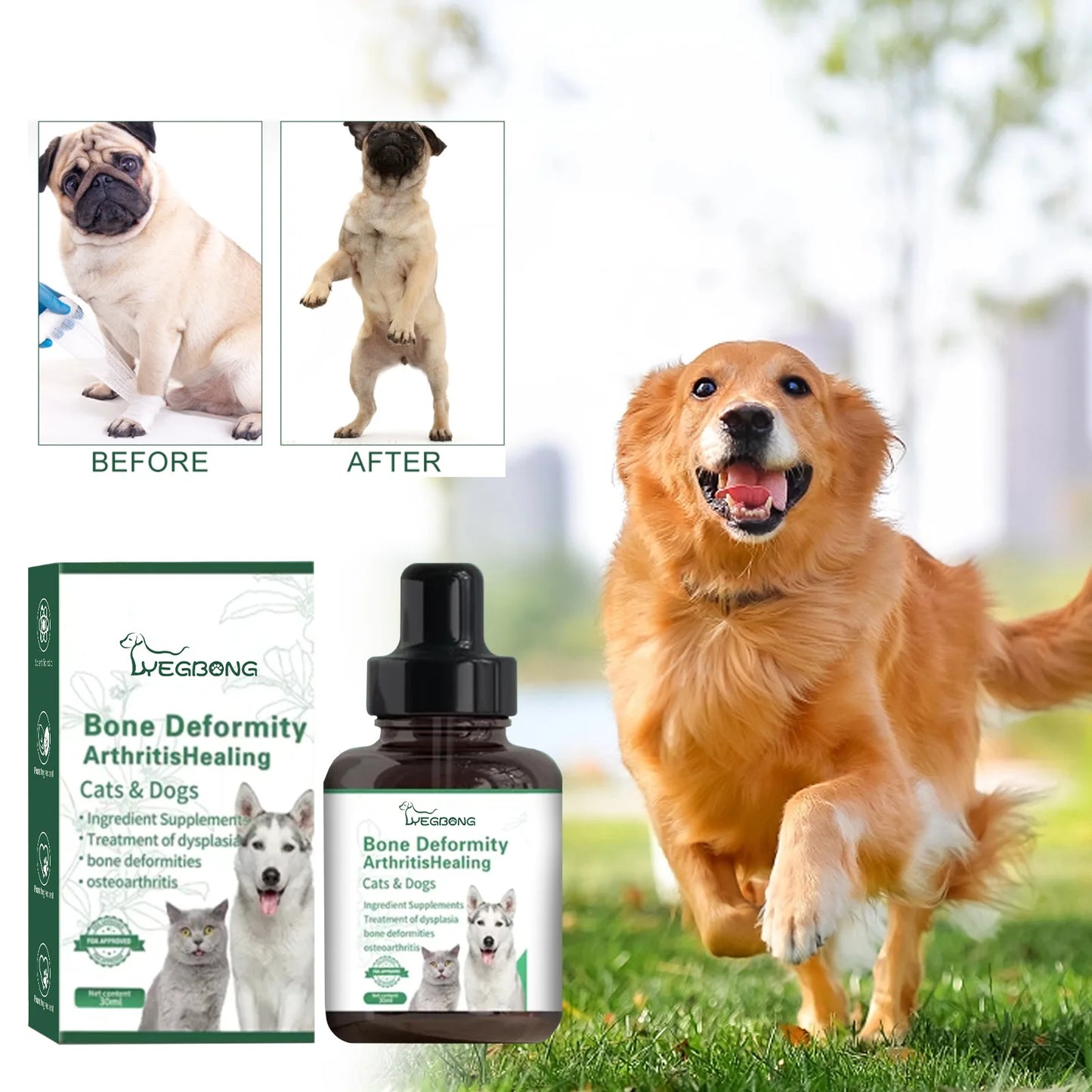 Dog Joint Care Drop Joint Discomfort Relief Bone Deformity Repair Arthritis Healing Hip Joint Supplement Pet Bone Care Solution