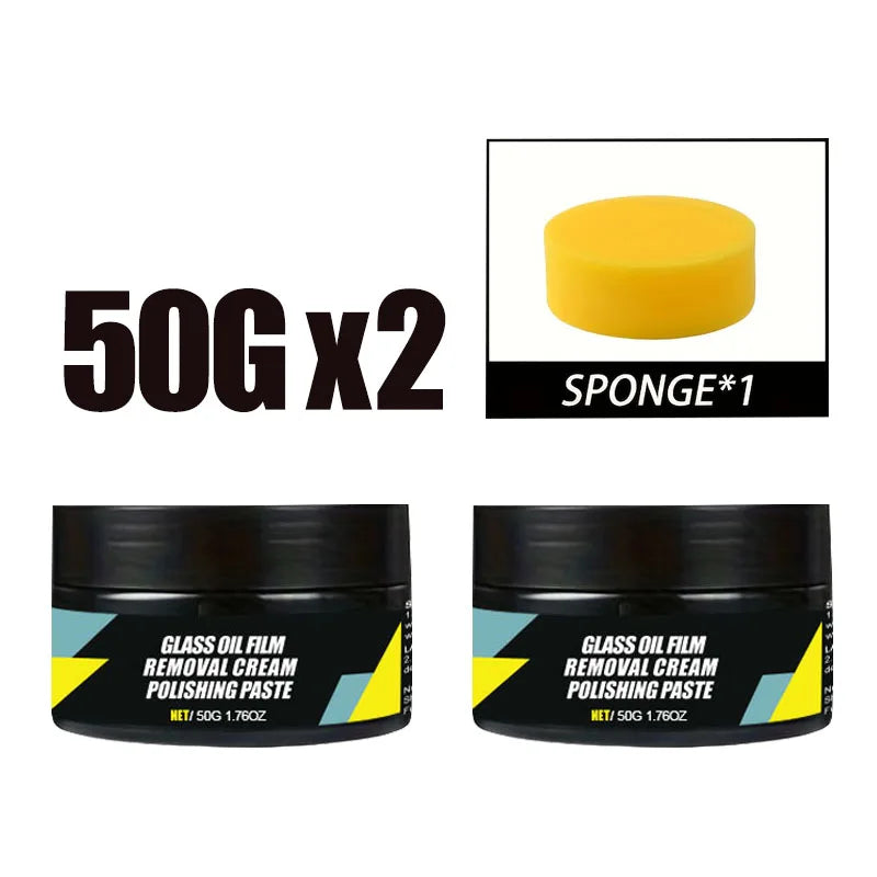 Car Glass Polishing Paste Windshield Oil Film & Oxidation Removal Long-Lasting Hydrophobic Water Repellent Anti Rain Polish Kit