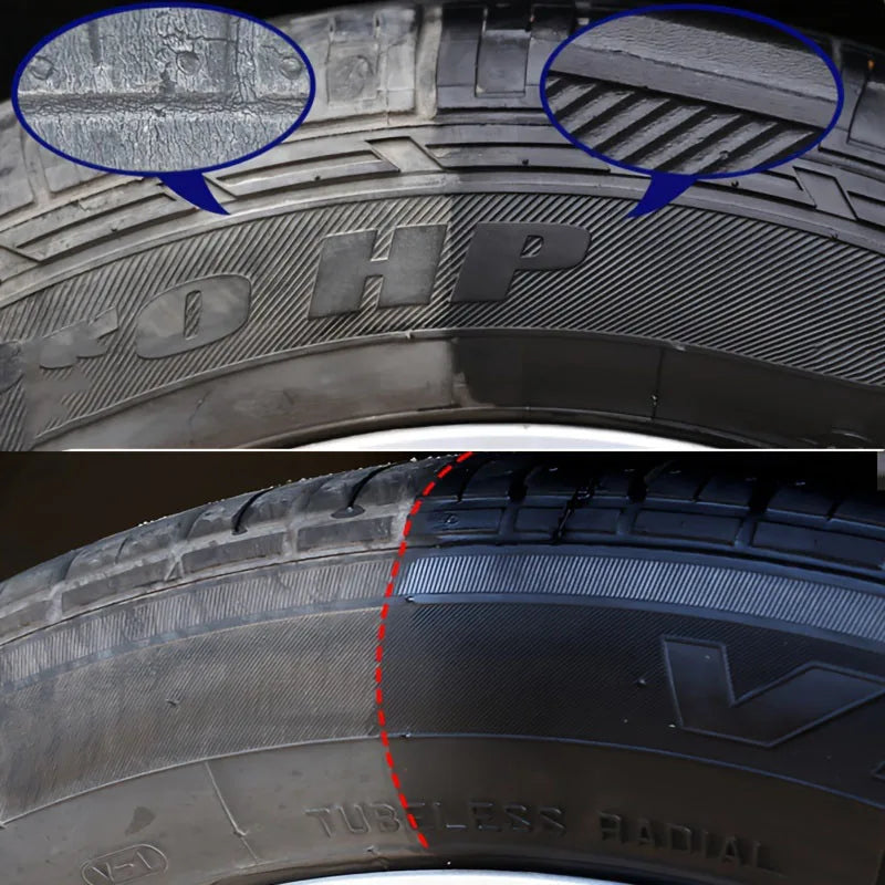 Car Tire Restorer Wax Back to Black Gloss Long-Lasting Coating Plastic Renovator Polish Cleaning Tire Gloss Enhancer Kit