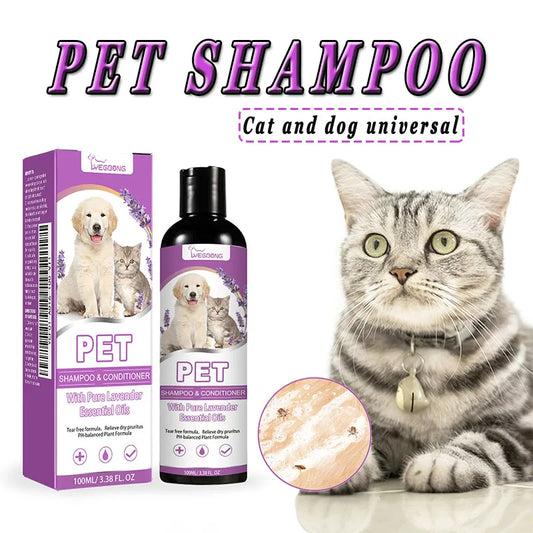 Pet Shampoo Flea Killer Hair Softening Relieve Itching PH Balanced Cleaning Natural Long-lasting Fragrance Mite Removal Dirt