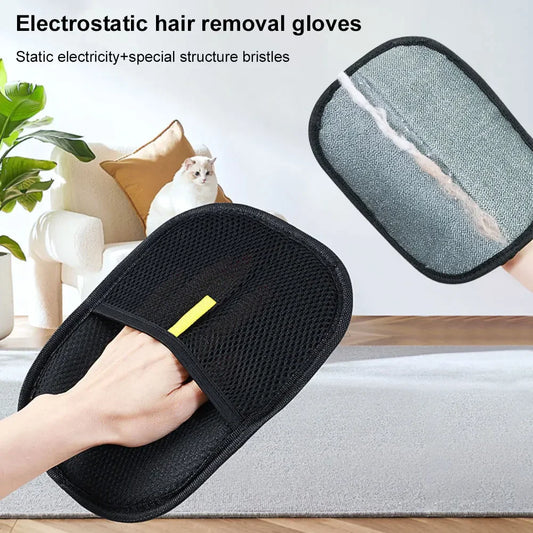 Pet Electrostatic Hair Removal Gloves Dog Cat Hair Removal Brush Gloves Hair Adhesive Gloves Carpet Clothing Hair Cleaning Brush