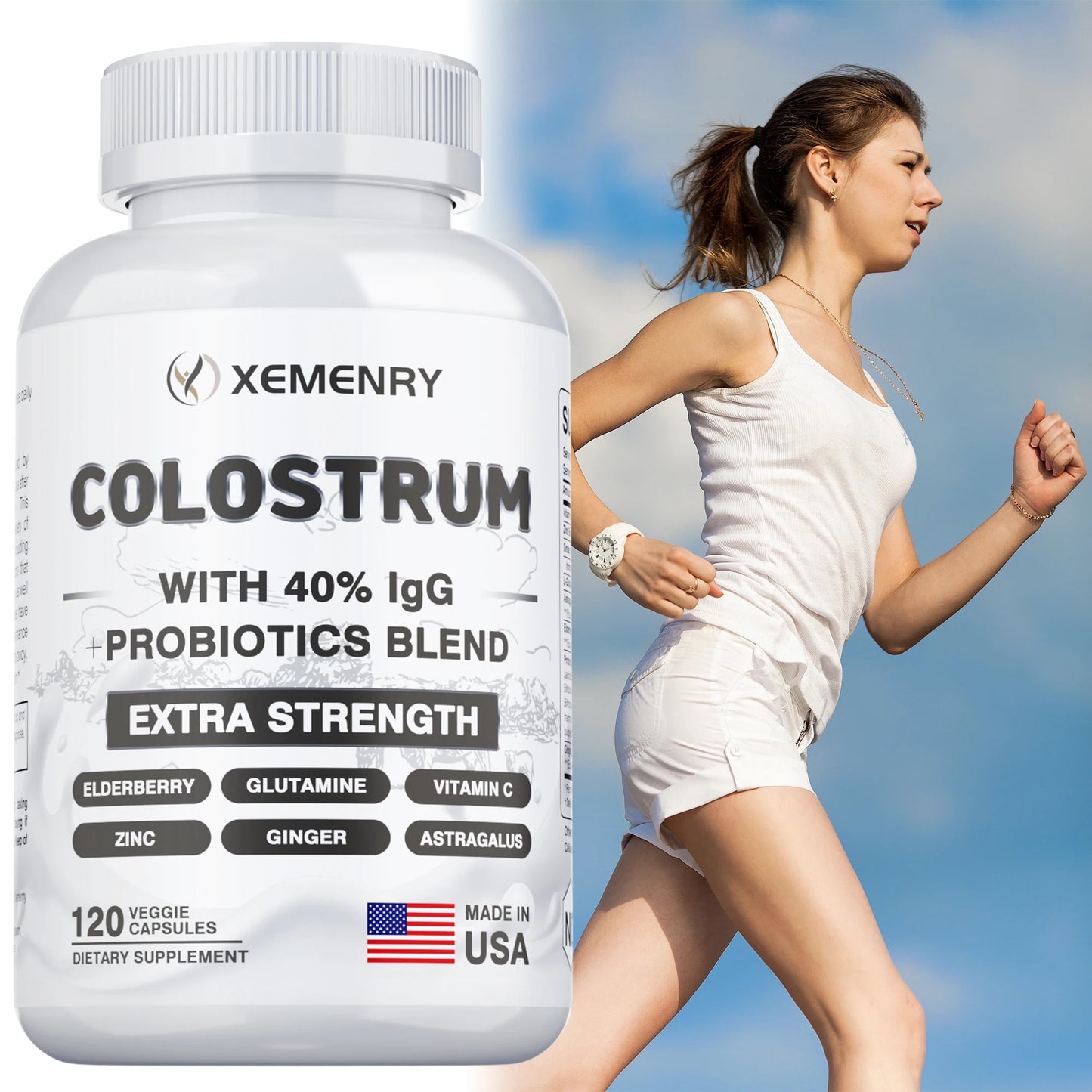 Colostrum Capsules - Promotes Gut Health, Improves Athletic Performance, and Maintains Healthy Iron Levels - 120 Capsules