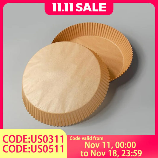50/100Pcs Air Fryer Disposable Paper Non-Stick Airfryer Baking Papers Round Air-Fryer Paper Liners Paper Kitchen Accessories