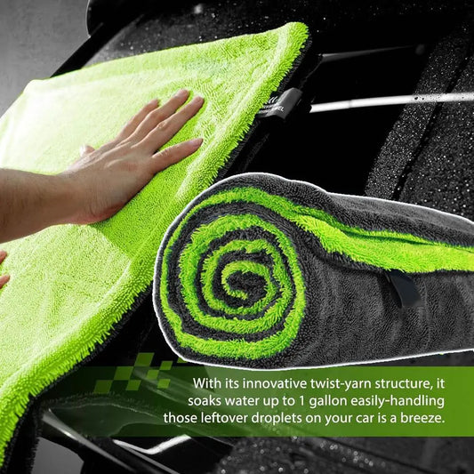 Professional 1400GSM Microfiber Drying Towel for Car Detailing. Extra Large, Ultra Thick, & Extremely Absorbent for SUV, Truck