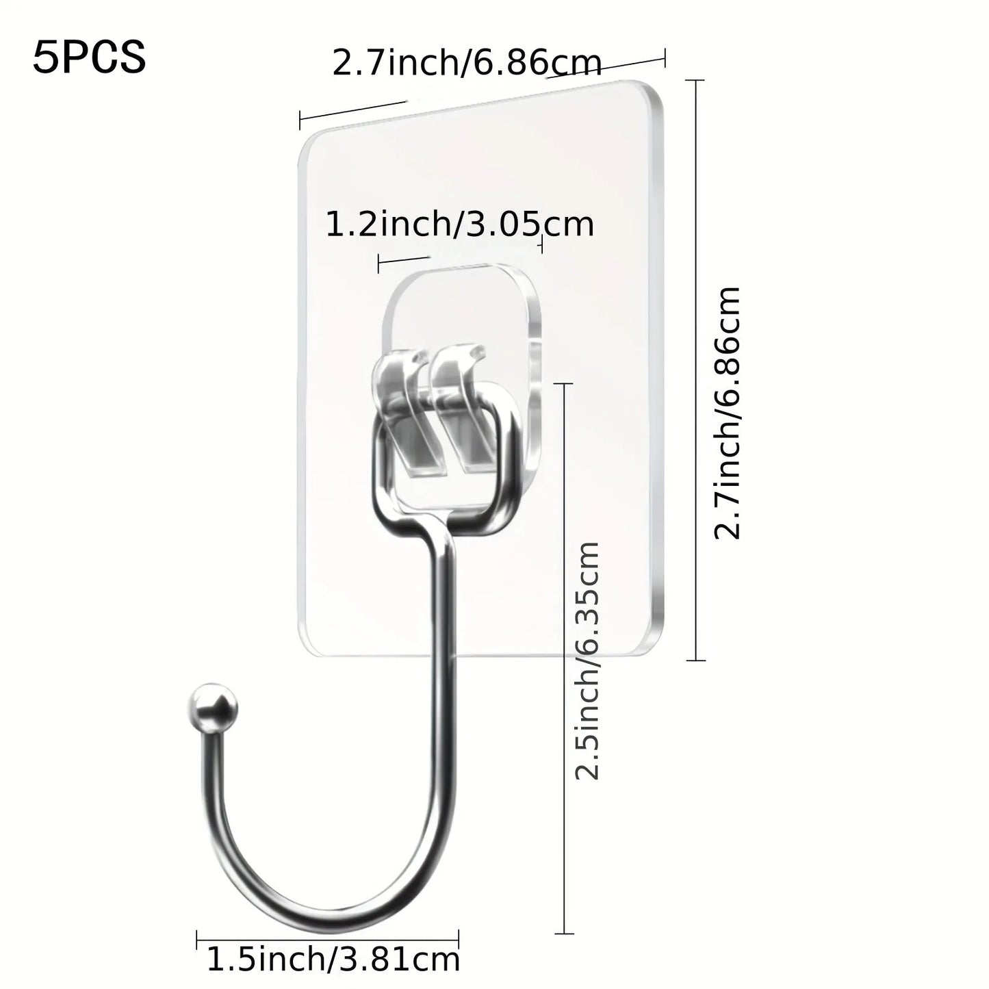 Large Adhesive Hooks Heavy Duty 22 lbs Robe Towel Hooks Waterproof Adhesive Wall Hooks for Home Bathroom Kitchen Office