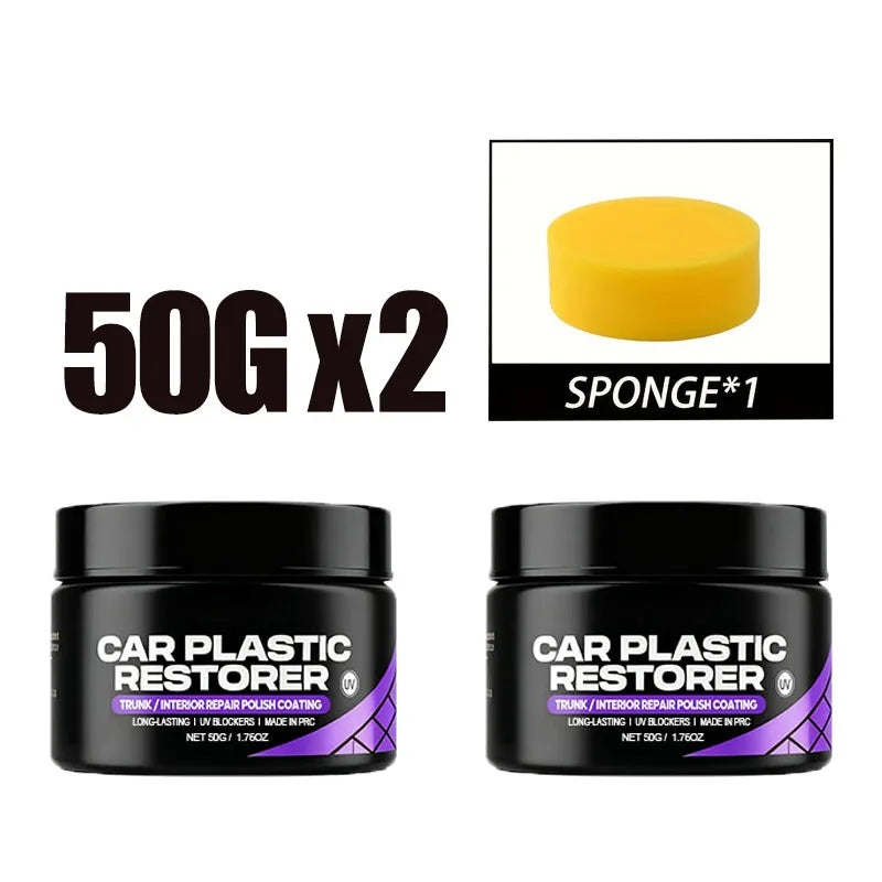 Auto Plastic Restorer Gloss Enhancer Crystal Clear Car Leather & Panel Renewal Wax Coating Agent Back To Black Shine Polish