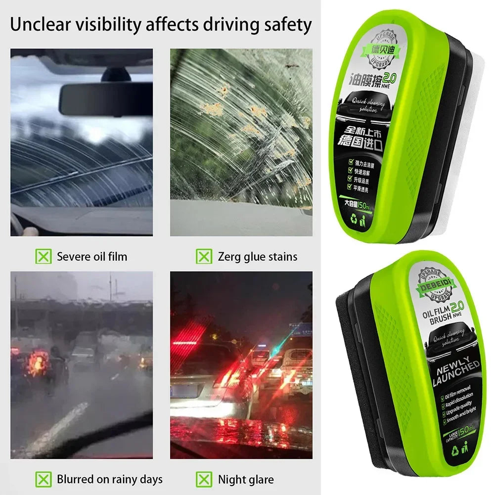 150ml Auto Windshield Anti-rain Anti-fog Oil Film Coating Agent Car Window Rearview Mirror Cleaning and Maintenance Brush Tools