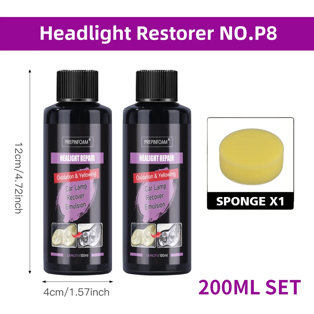 Car Headlight Restoration Polishing Kits Headlamp Repair Cleaning Paste Remove Oxidation Headlight Polish Liquid