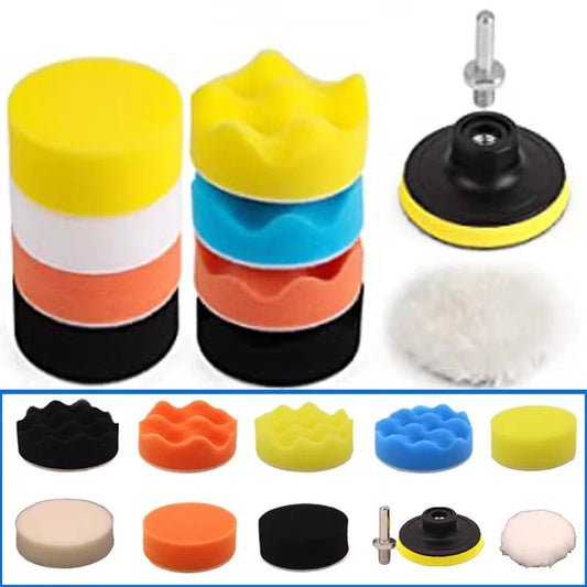 Car Foam Pad Buffer Kit Polishing Sponge Pads Kit Polishing Machine Wax Pads for Auto Motorcycle motor vehicle Removes Scratches