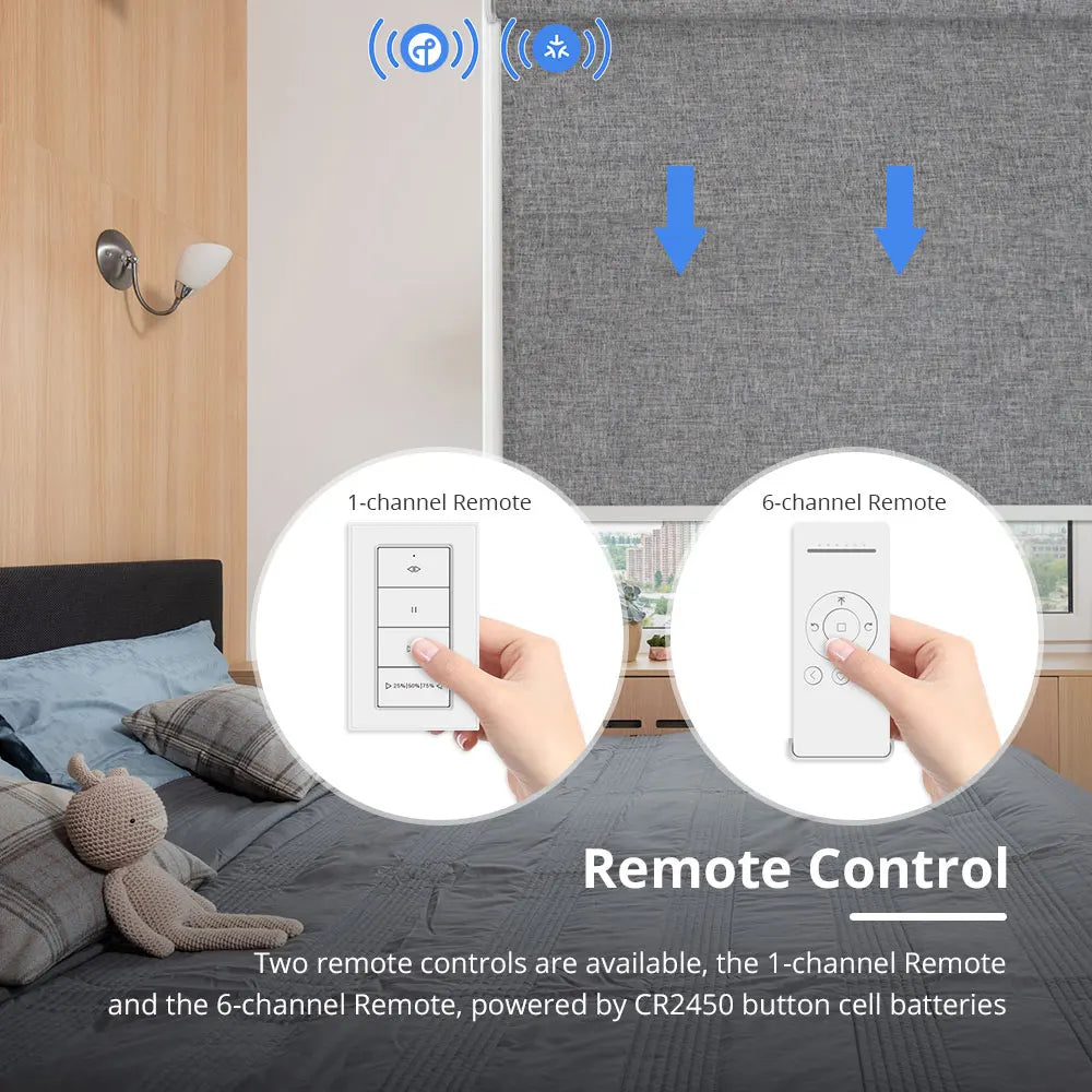 Zemismart Matter Over Thread Smart Roller Shade Blinds Motor Built in Battery for 38mm Tube Homekit Google Home Smartthings App