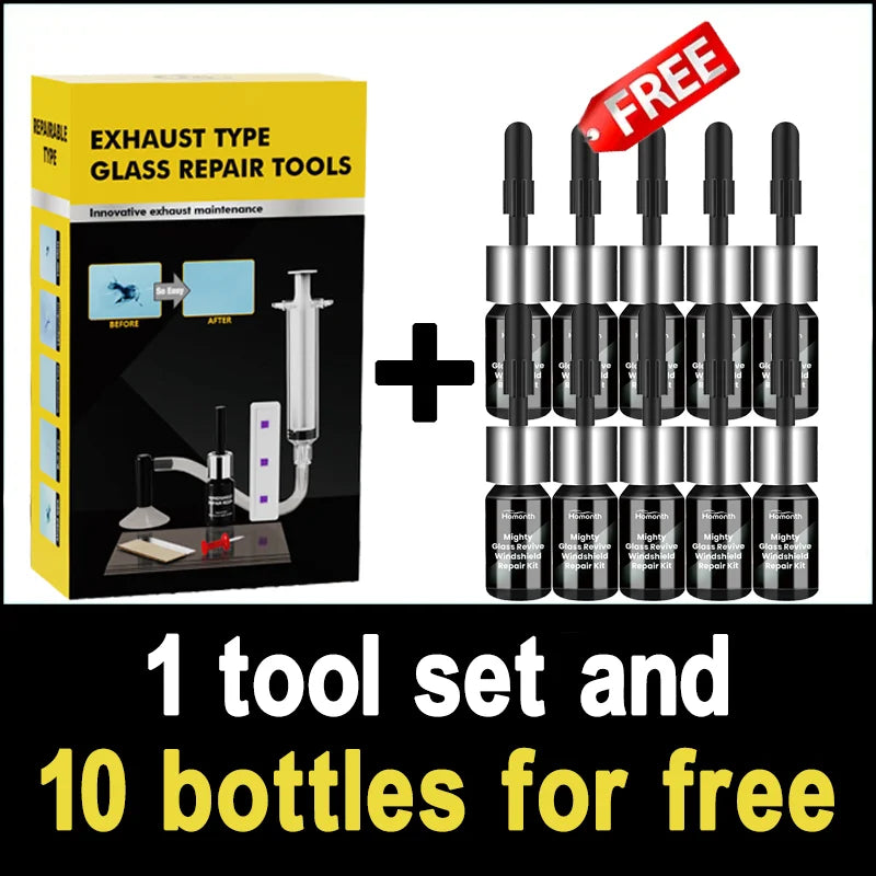 Car Glass Repair Kit - Removes Scratches, Fixes Windscreen Cracks for Cars/Trucks/Motorcycles, Auto Glass Recovery Set