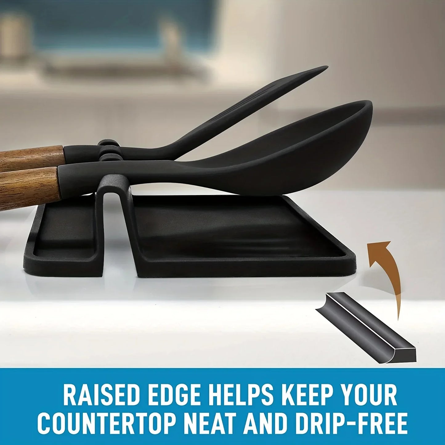 Silicone Tableware Drying Kitchen Utensil Spoon Rest Holders Fork Spatula Multifunctional Shelf Organizer Non-Slip Storage Pad