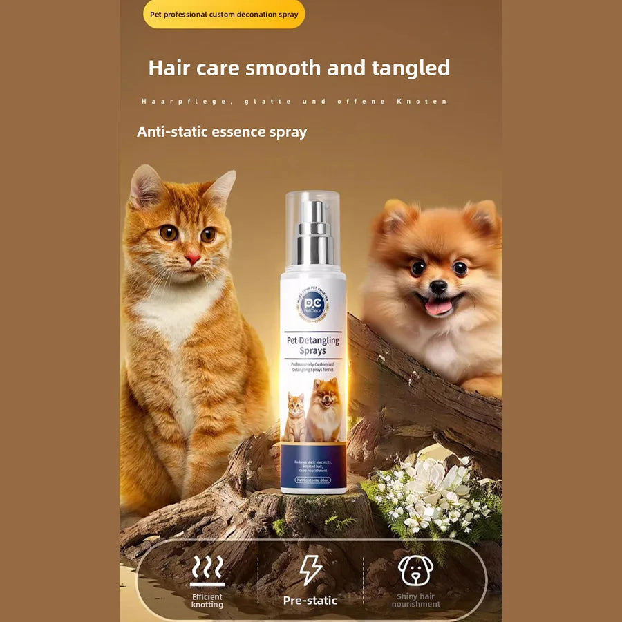 PetClear Pet Hair Detangling Care Spray 80ml - Efficient Solution for Tangled Fur Easy to Use
